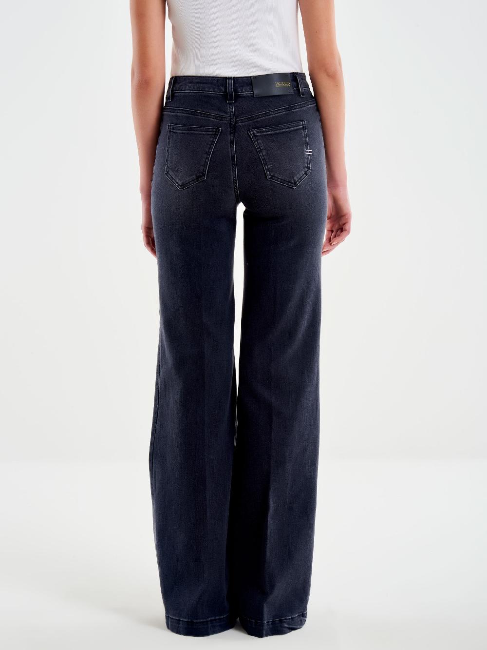 Vicolo Jeans Giudith con Bottoni Nero Nero Economico