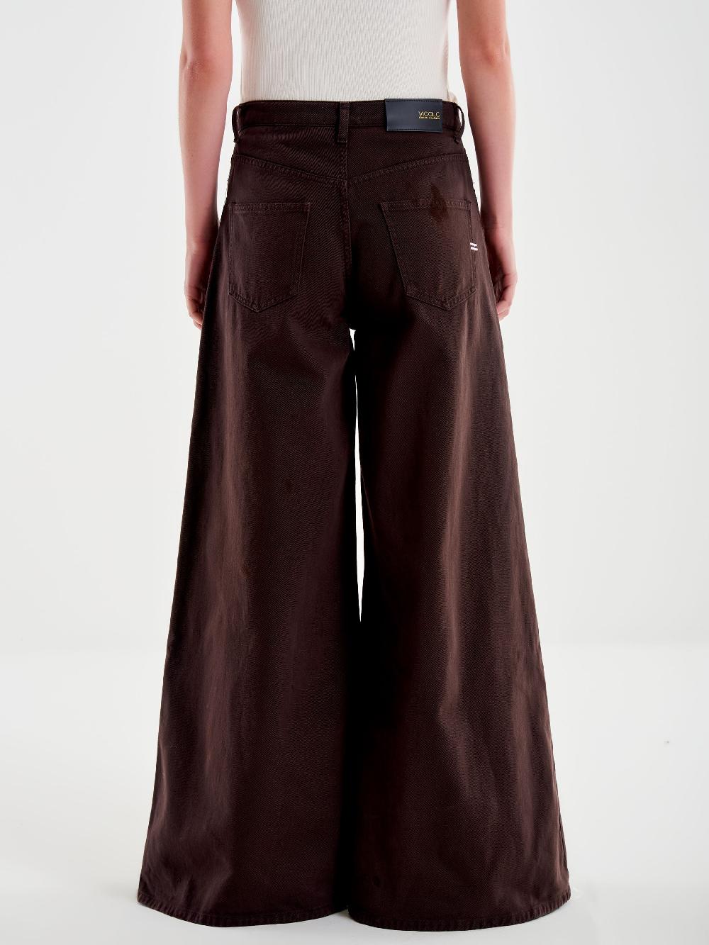 Vicolo Jeans Nikoleta Ampi Marroni Marrone In Vendita