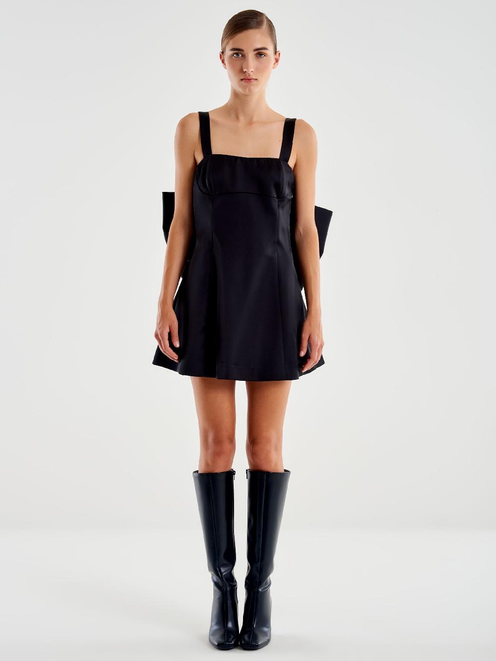 Vicolo Abito Mini con Maxi Fiocco Nero 2025
