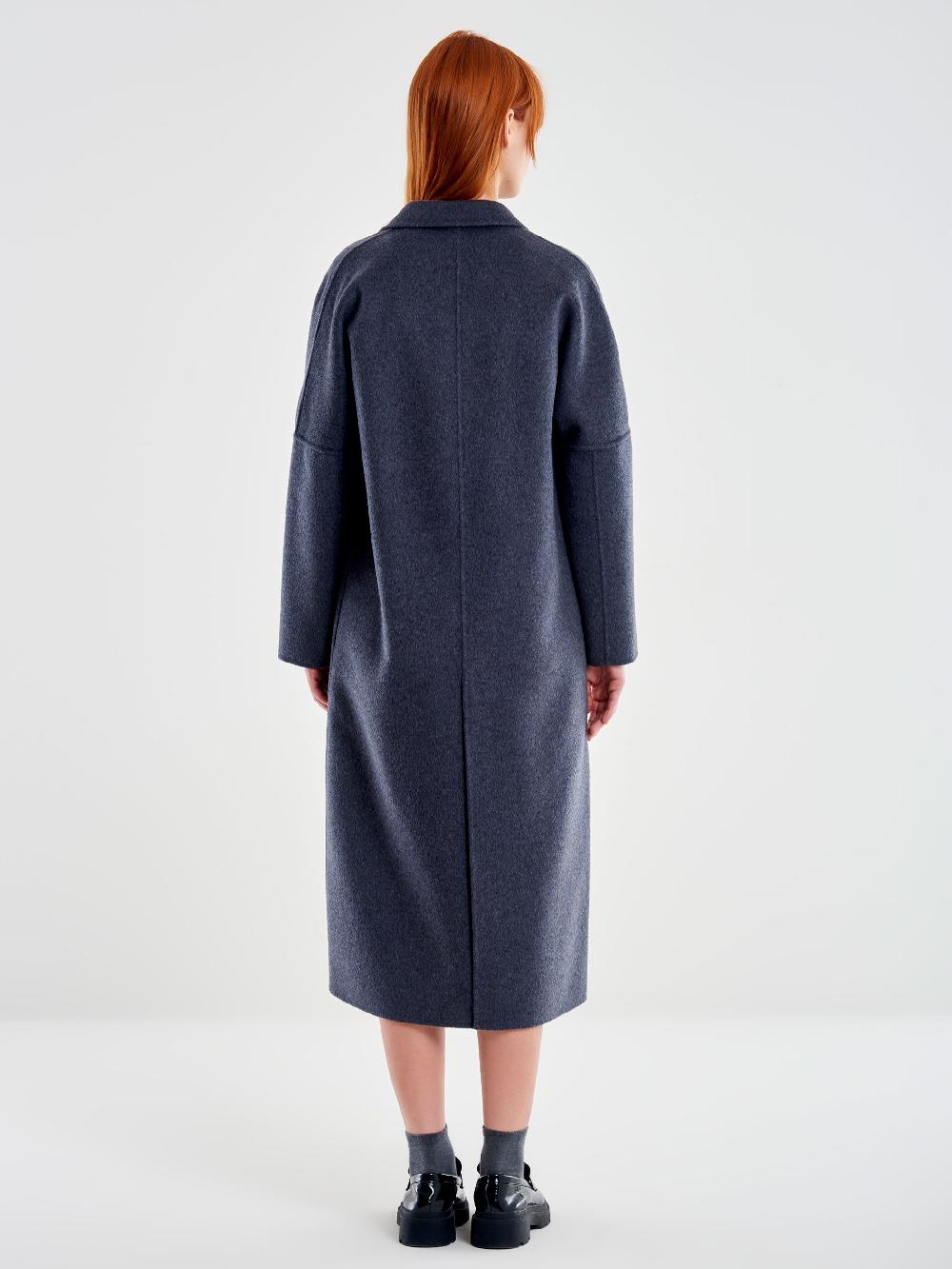 Vicolo Cappotto Doppiopetto Basic Lungo Grigio Nuova