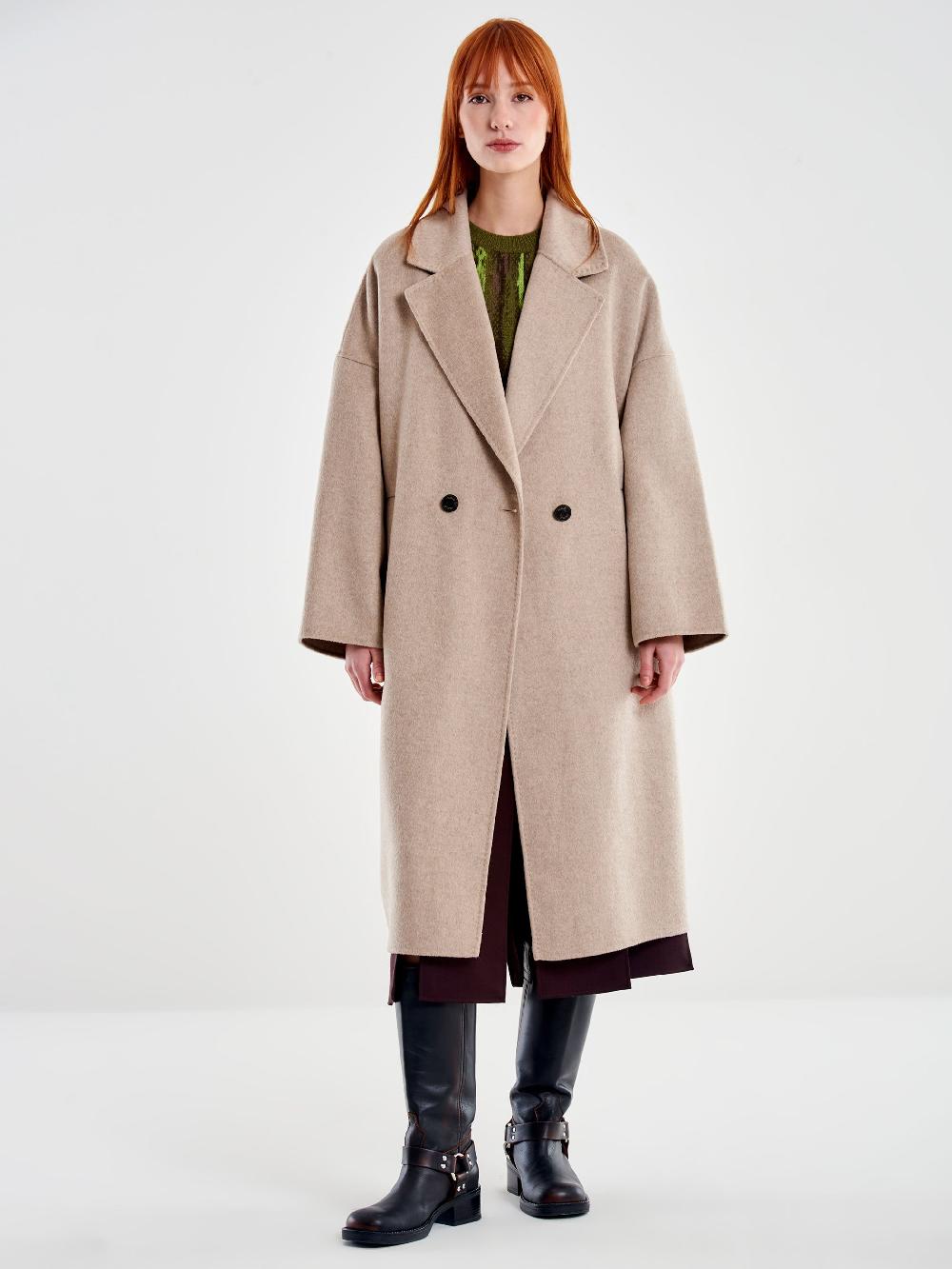 Vicolo Cappotto Oversized Fango Moda