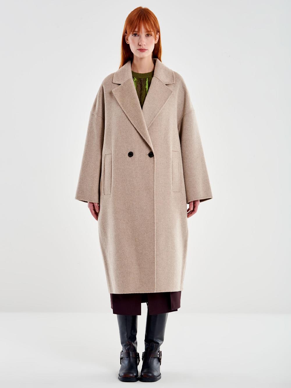 Vicolo Cappotto Oversized Fango Moda