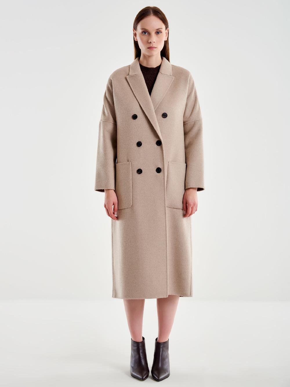 Vicolo Cappotto Doppiopetto Basic Lungo Tortora 2025