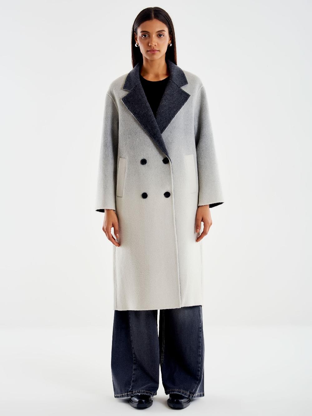 Vicolo Cappotto Ampio Effetto Sfumato Grigio 2025
