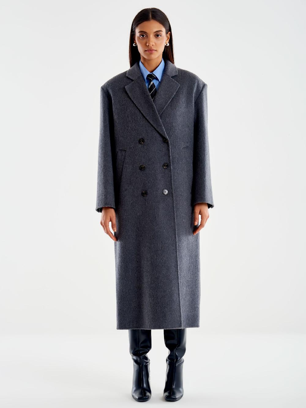 Vicolo Cappotto Maxi Spalle Grigio Qualità