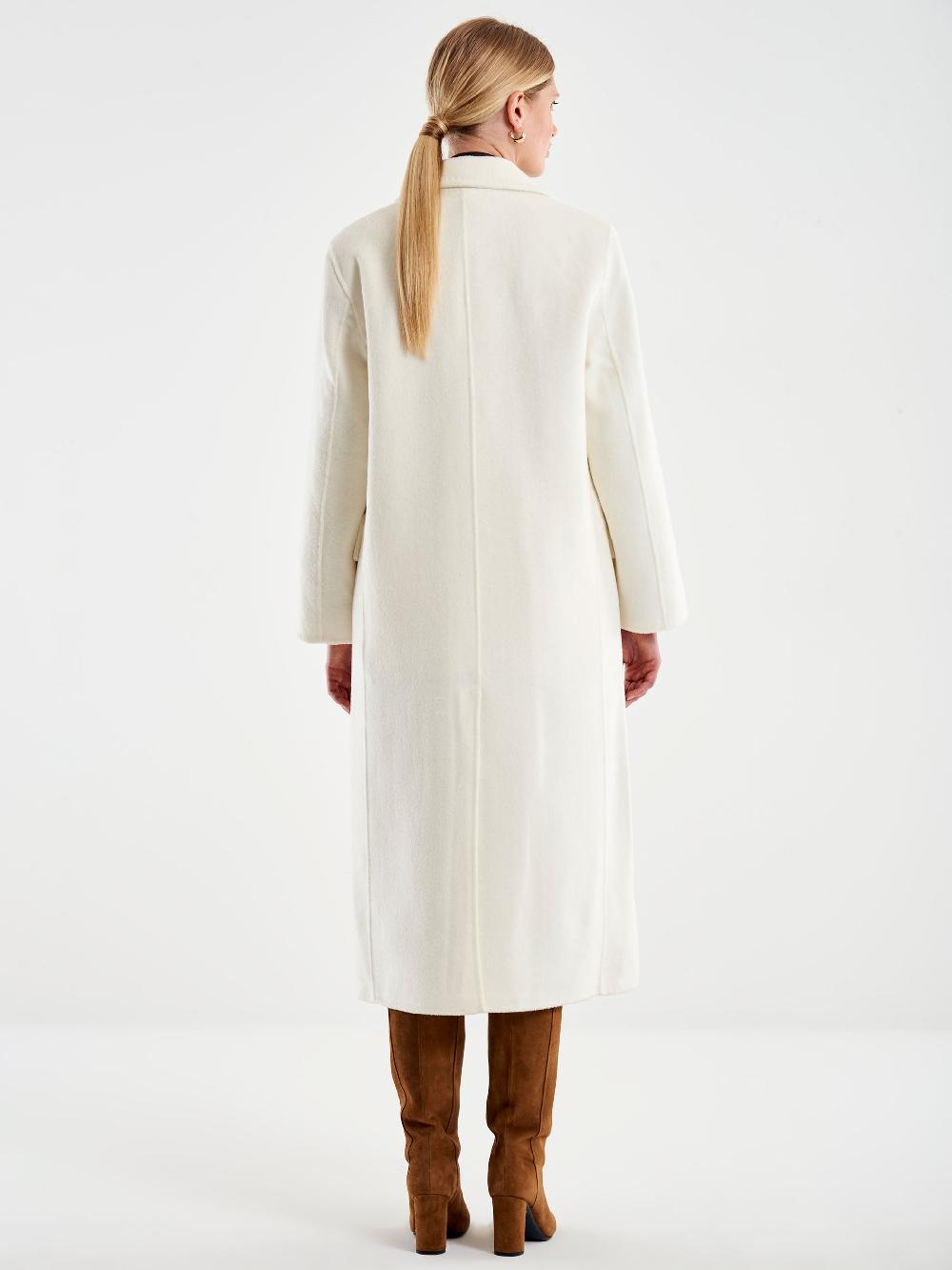 Vicolo Cappotto Lungo Doppiopetto Bianco Vendita