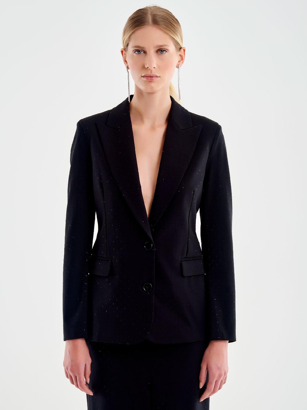Vicolo Blazer Sfiancato con Strass Nero Soddisfazione Garantita
