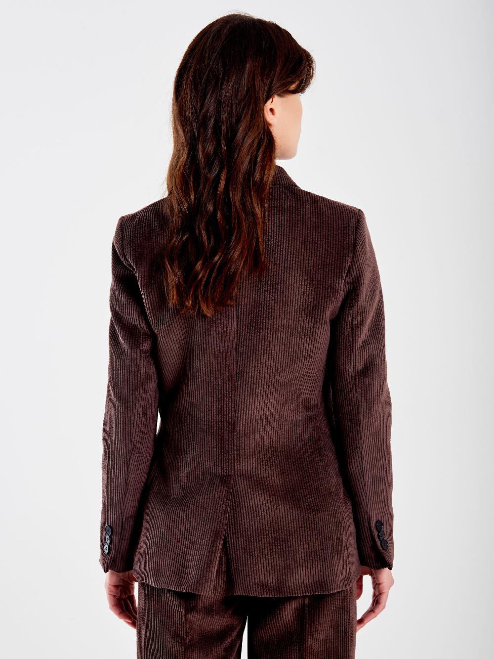 Vicolo Blazer Monopetto in Velluto a Coste Moro Shopping Online