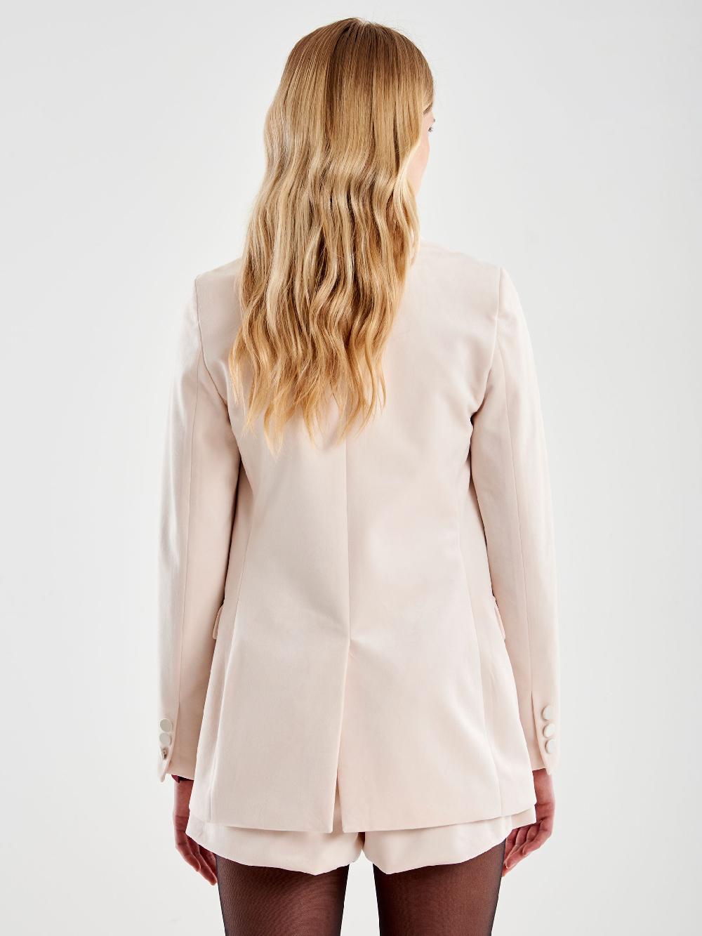 Vicolo Blazer Velluto con Reverse Satin Bianco Prezzo Ridotto