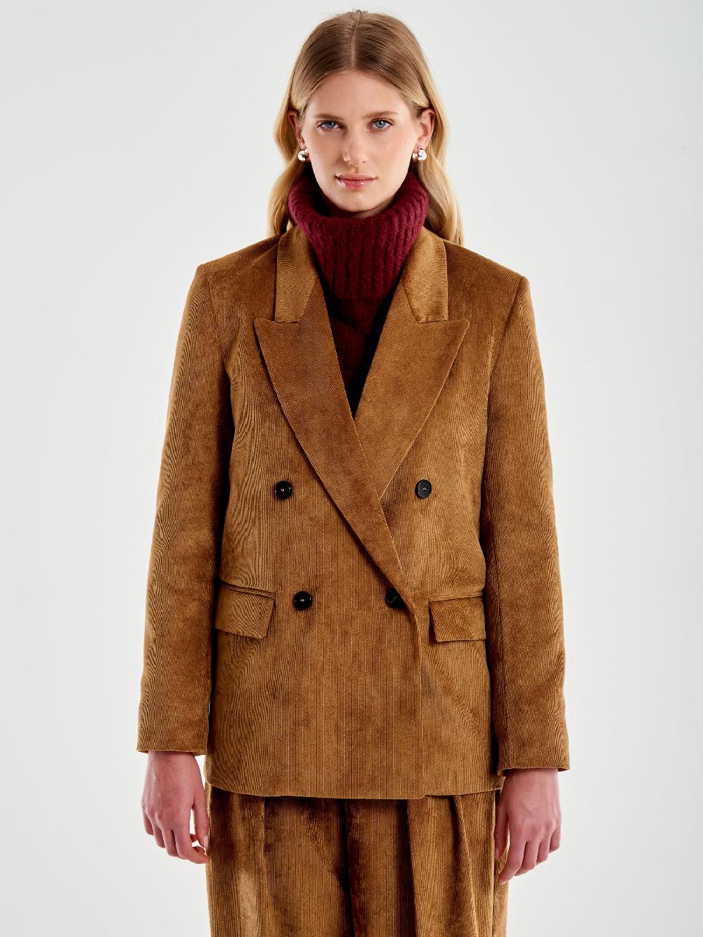 Vicolo Blazer Doppiopetto in Velluto Cammello Convenienza