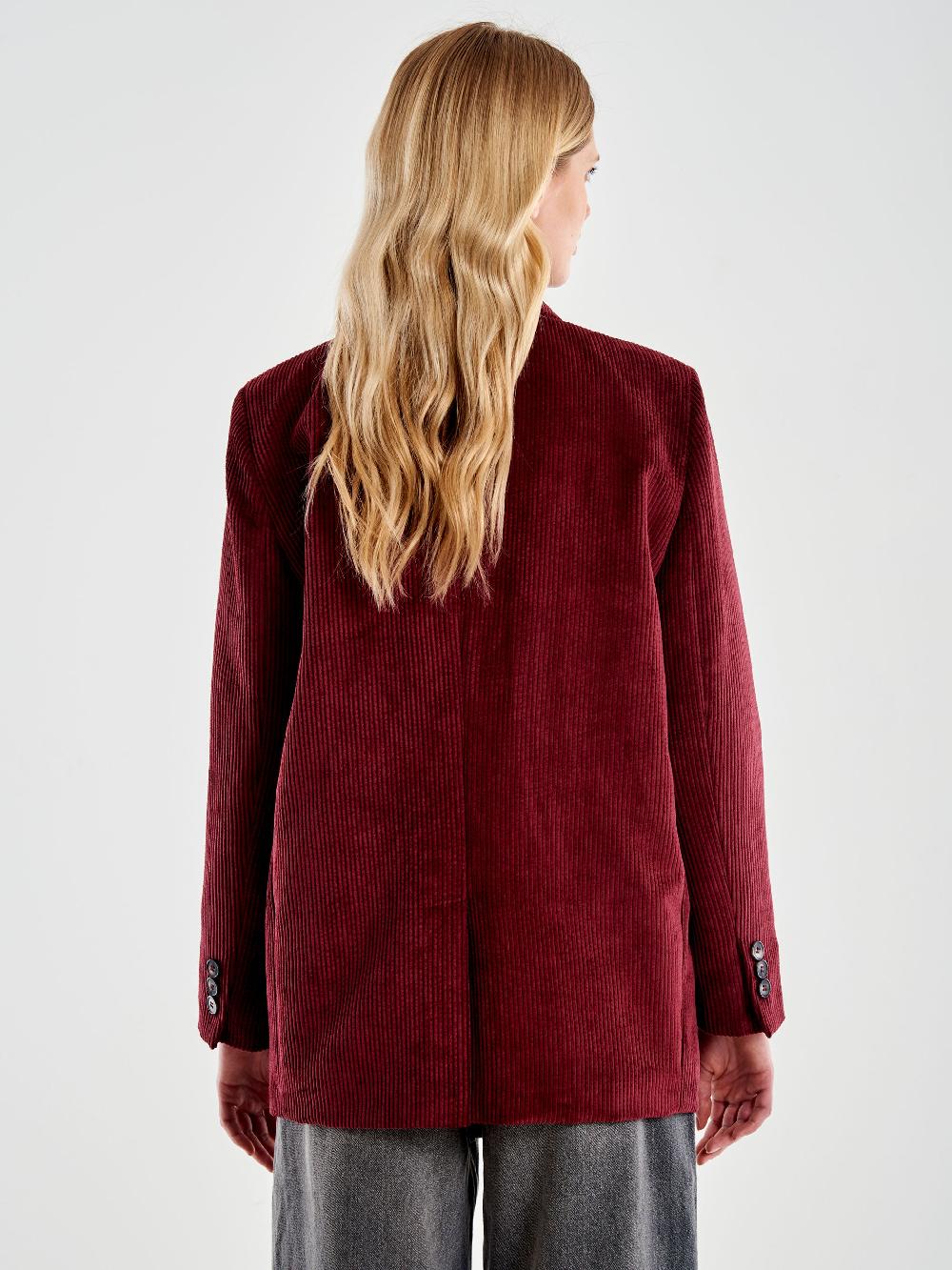 Vicolo Blazer con Rosa Oversized Velluto Bordeaux Novità