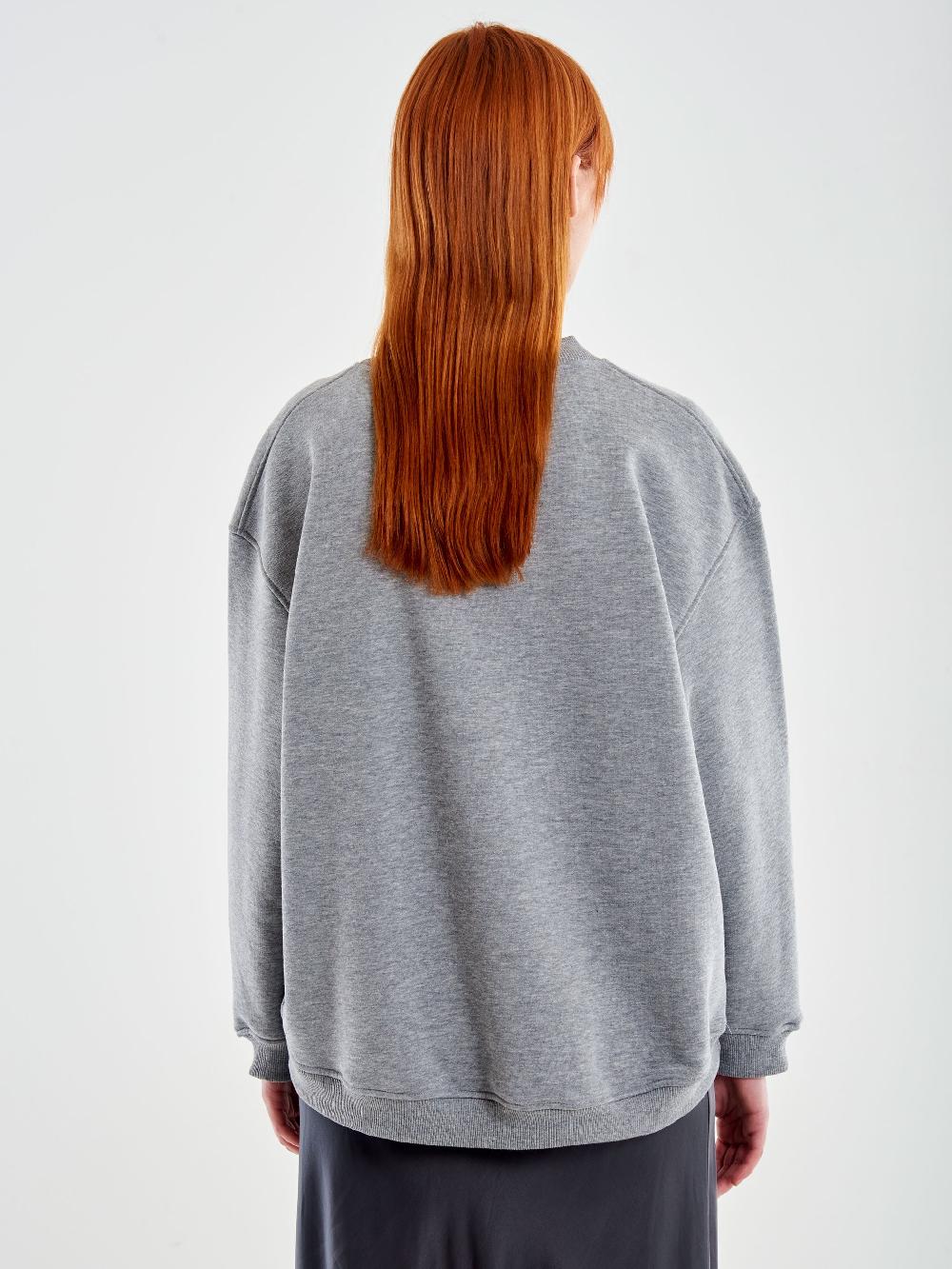 Vicolo Felpa Oversized Wild Life Grigio Online