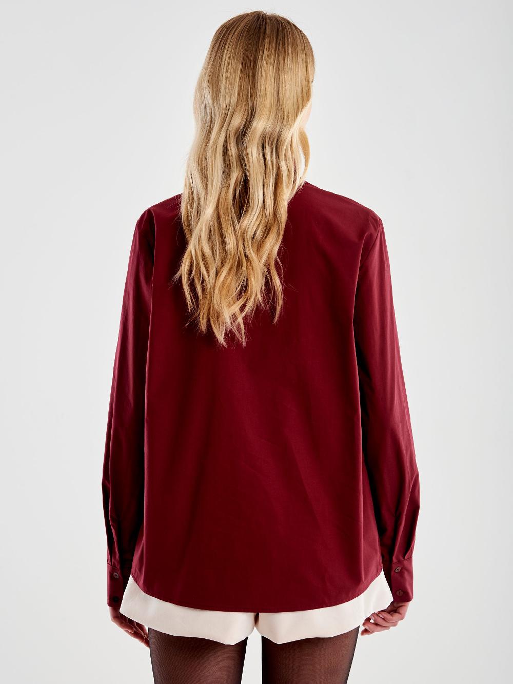 Vicolo Camicia con Fiocco e Cabochon Bordeaux In Saldo