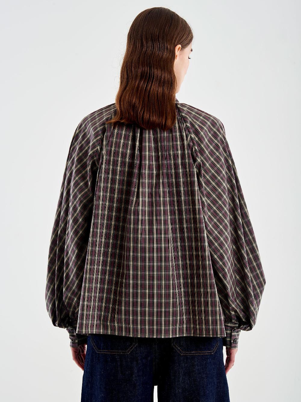 Vicolo Camicia Over Quadri con Fiocco Beige 2025
