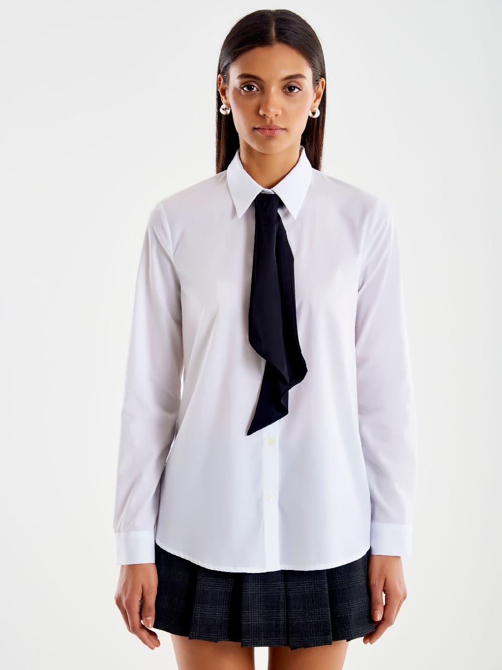 Vicolo Camicia con Lavalliere Bianco In Linea