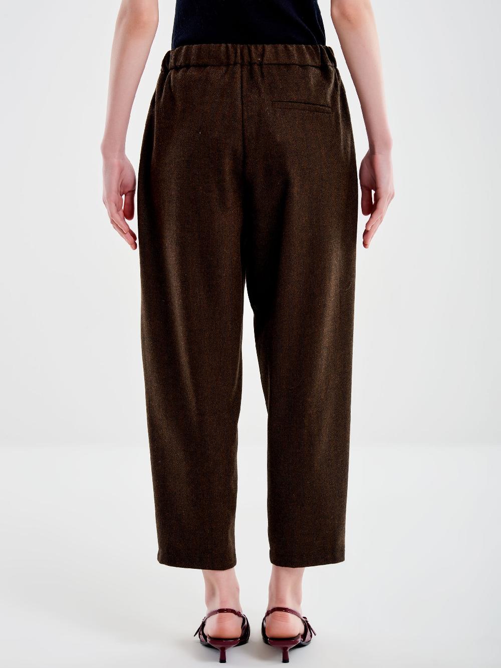 Vicolo Pantalone Carrot Fit Fesco di Lana Spinato – Vicolo Nuovo