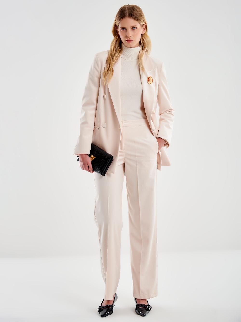 Vicolo Pantalone in Velluto Bianco Acquista Ora