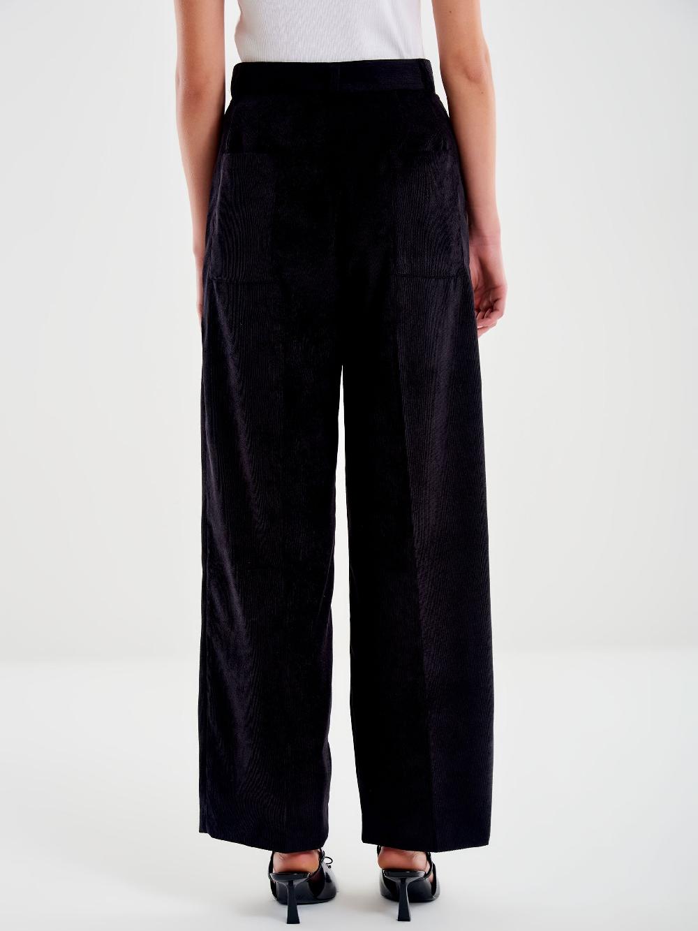 Vicolo Pantalone in Velluto a Coste Nero Promozione Limitata