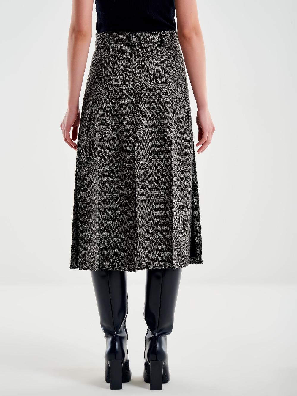 Vicolo Gonna Midi con Spacchi Spinata Nero Saldi