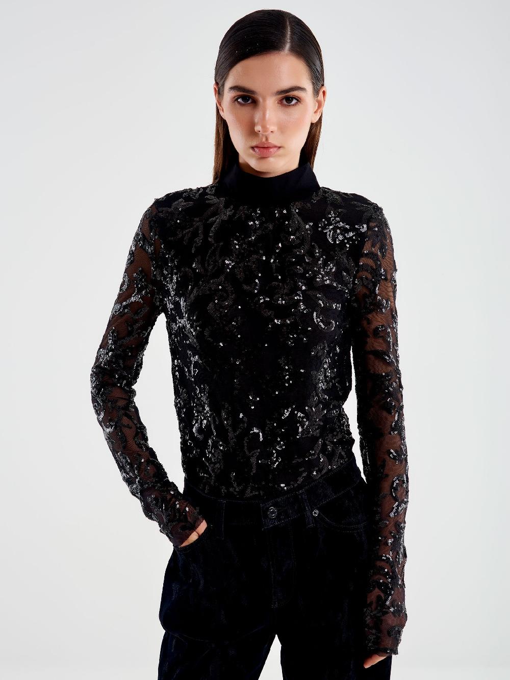 Vicolo Body Pizzo e Paillettes Nero I Più Venduti