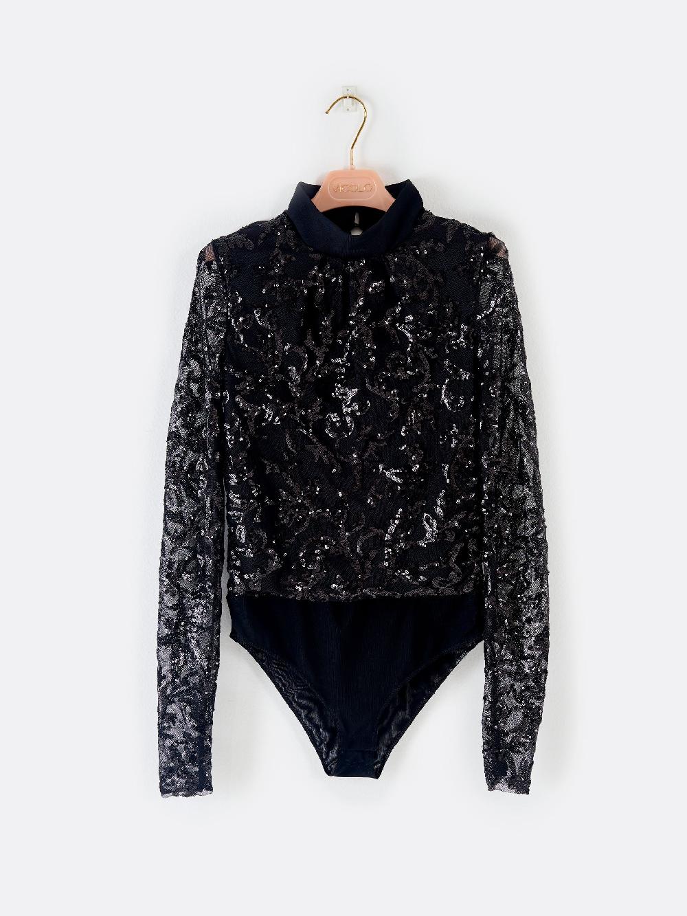 Vicolo Body Pizzo e Paillettes Nero I Più Venduti
