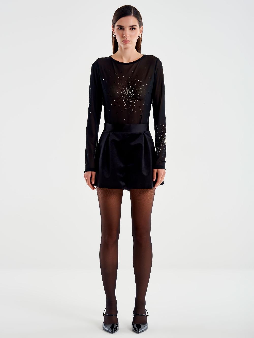 Vicolo Body in Tulle con Strass Nero 2025
