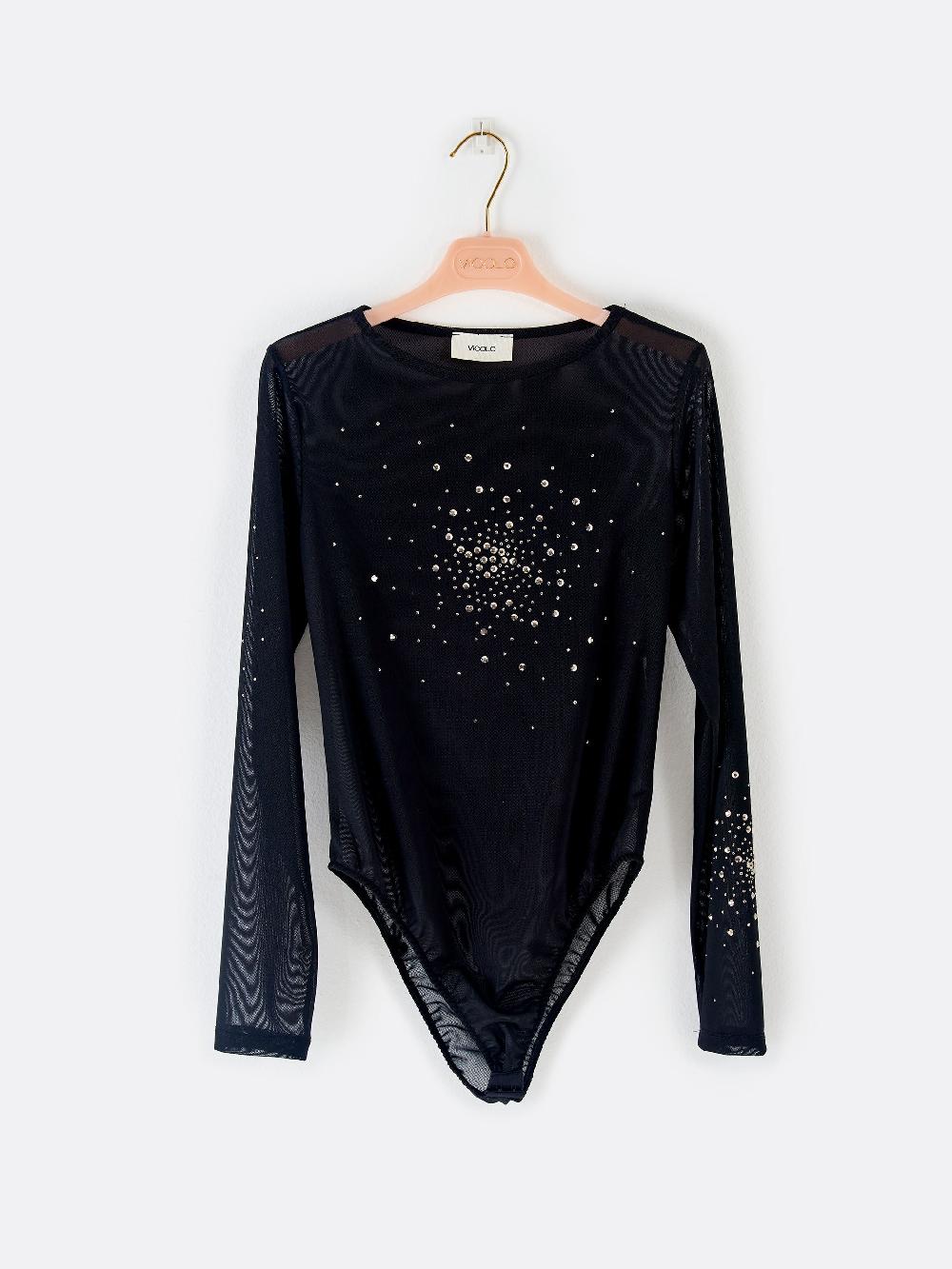 Vicolo Body in Tulle con Strass Nero 2025