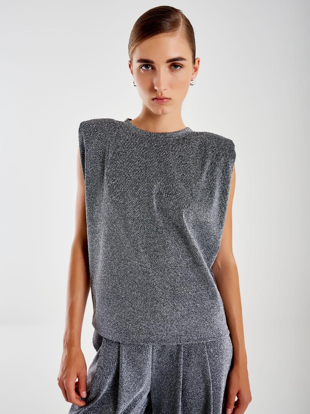 Vicolo Canotta con Spalline Lurex Grigio Italia