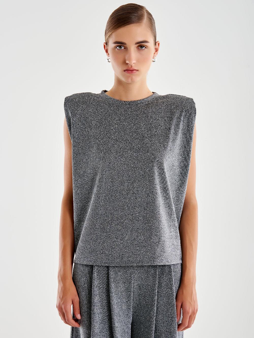 Vicolo Canotta con Spalline Lurex Grigio Italia