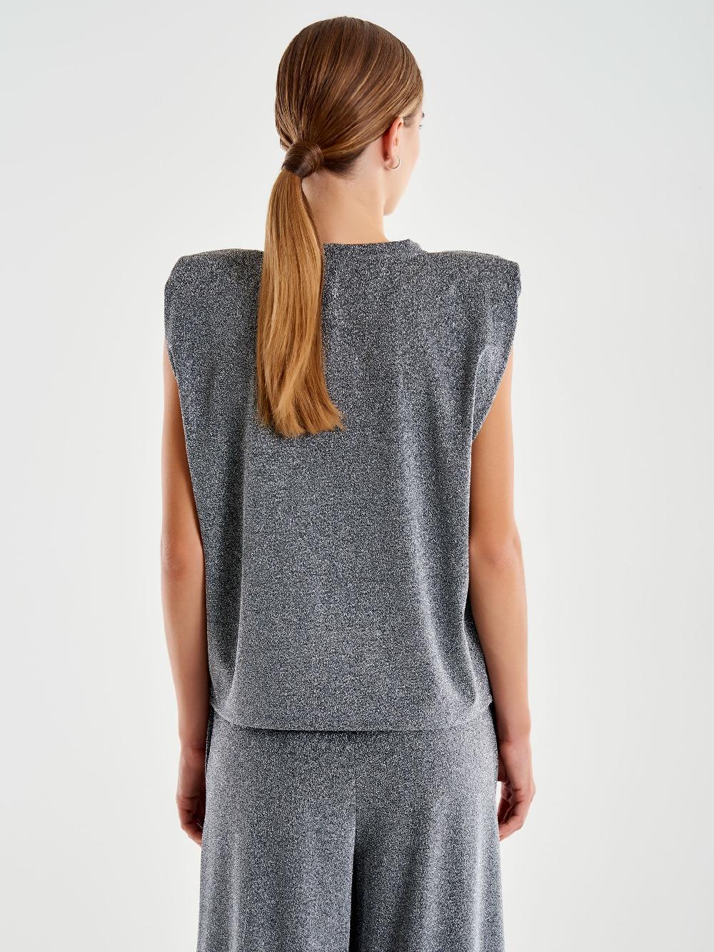 Vicolo Canotta con Spalline Lurex Grigio Italia