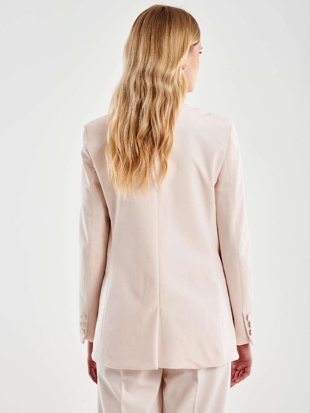 Vicolo Blazer Velluto con Spilla Bianco Offerte stagionali