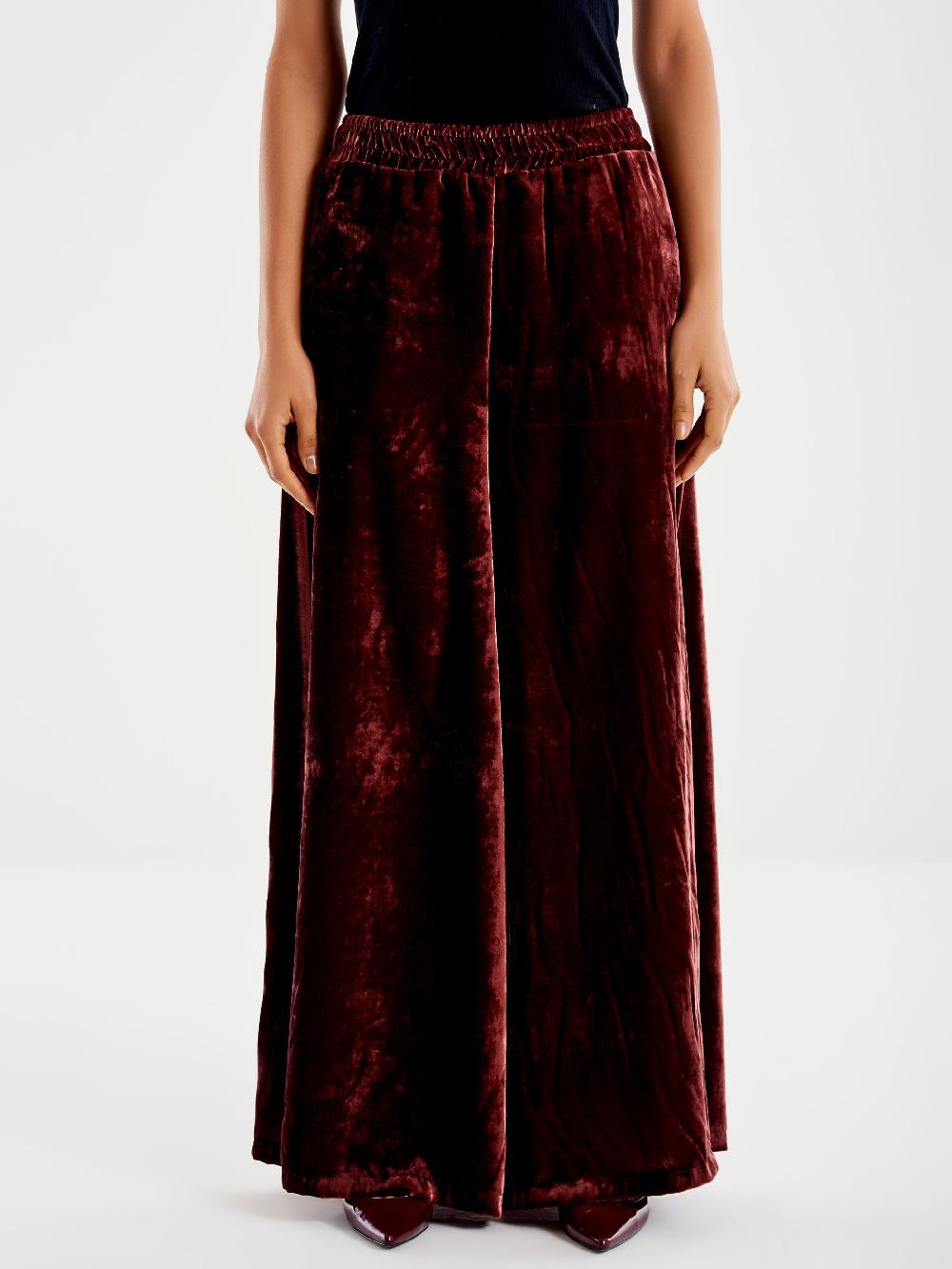 Vicolo Pantalone In Velluto con Elastico Bordeaux Spedizione Gratuita