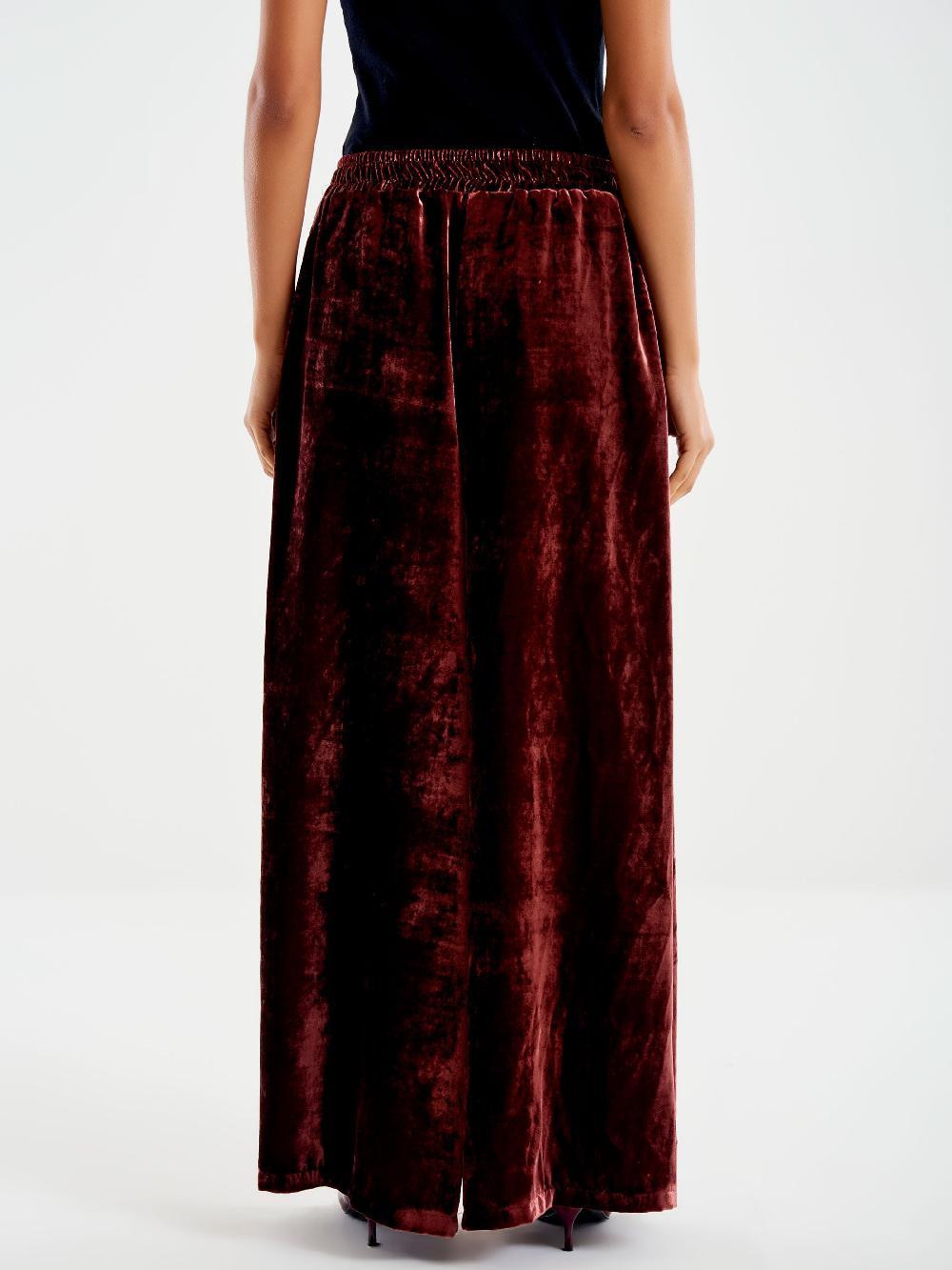 Vicolo Pantalone In Velluto con Elastico Bordeaux Spedizione Gratuita