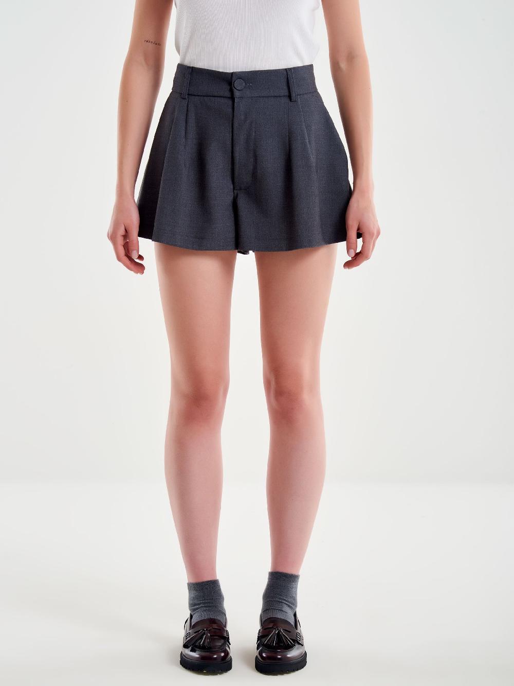 Vicolo Shorts con Pieghe Grigio Soddisfazione Garantita