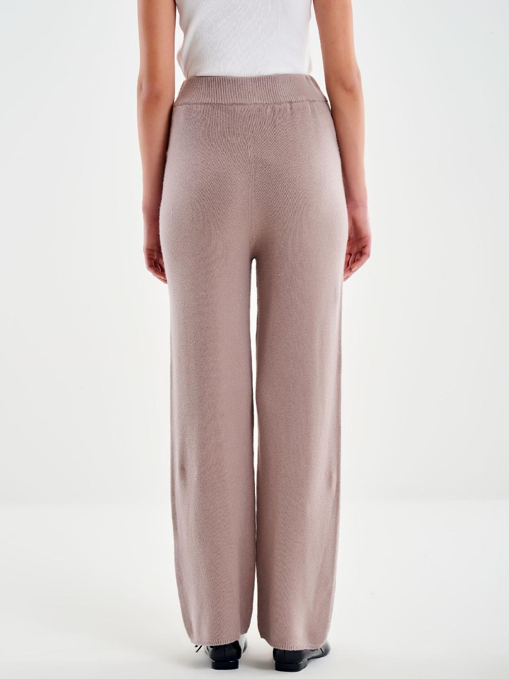 Vicolo Pantalone in Maglia con Elastico Beige Sconti VIP