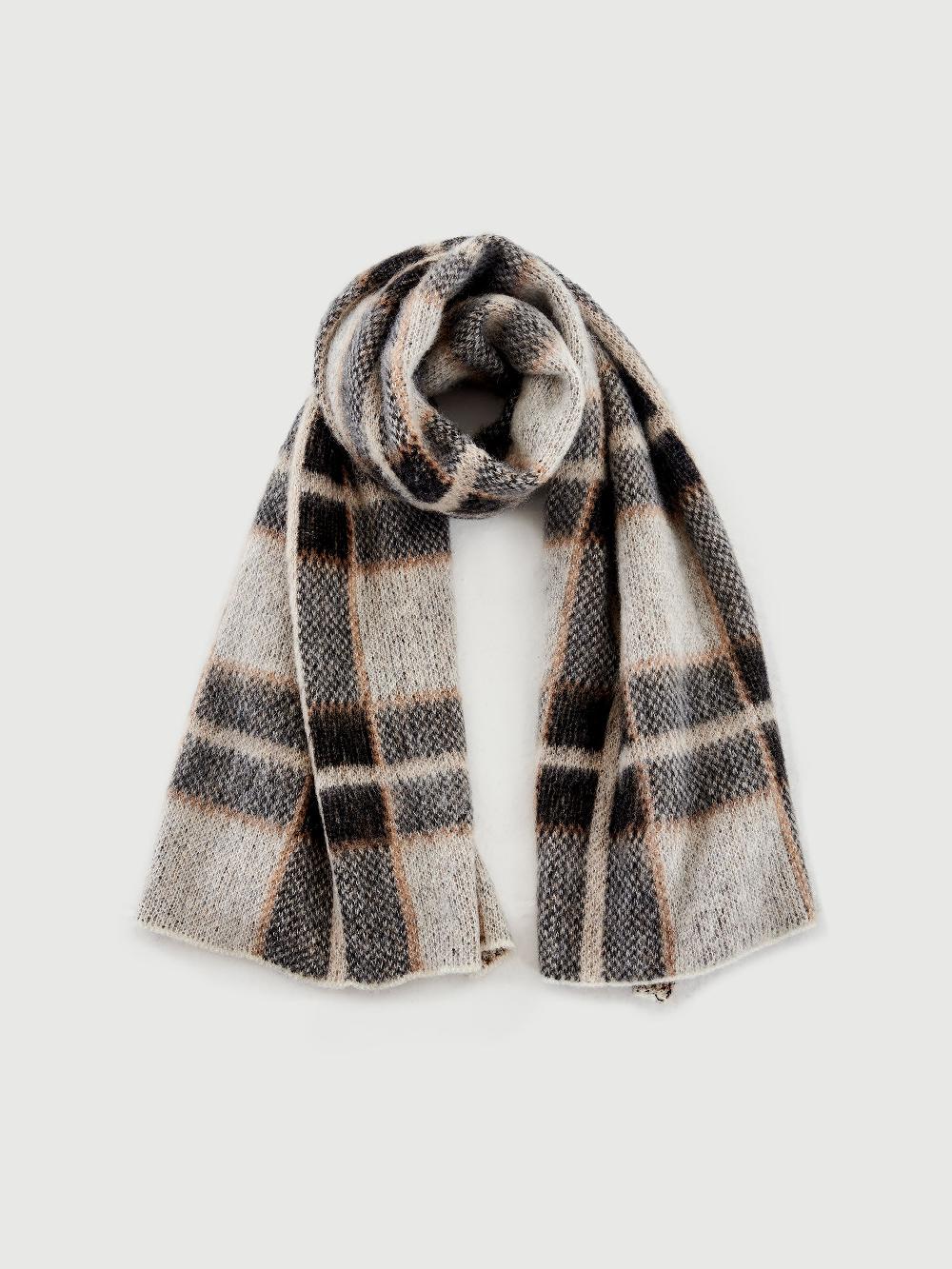 Vicolo Sciarpa in Mohair Fantasia Check Grigio Affare Del Giorno
