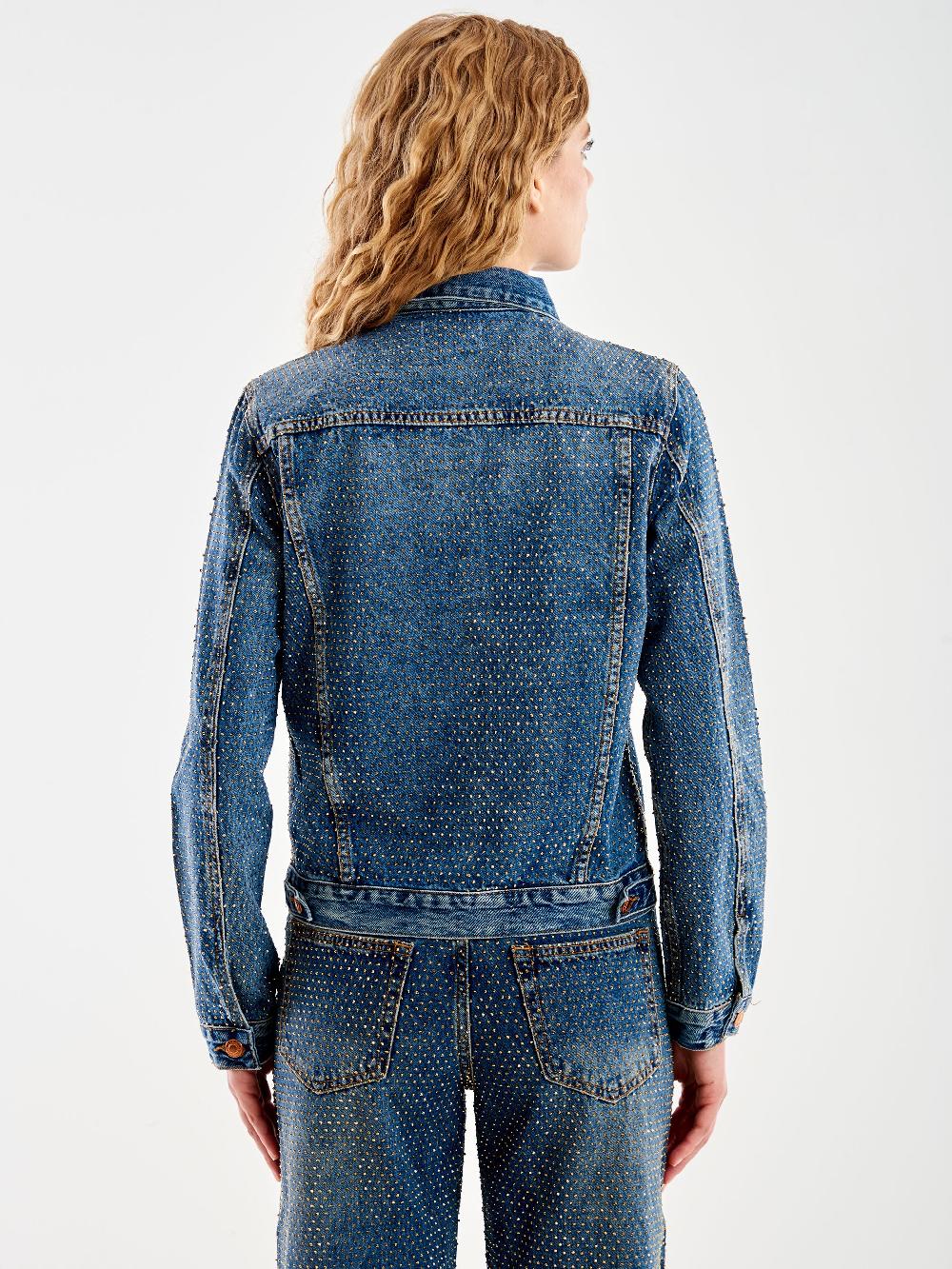 Vicolo Giacca Jeans e Strass Blu Online