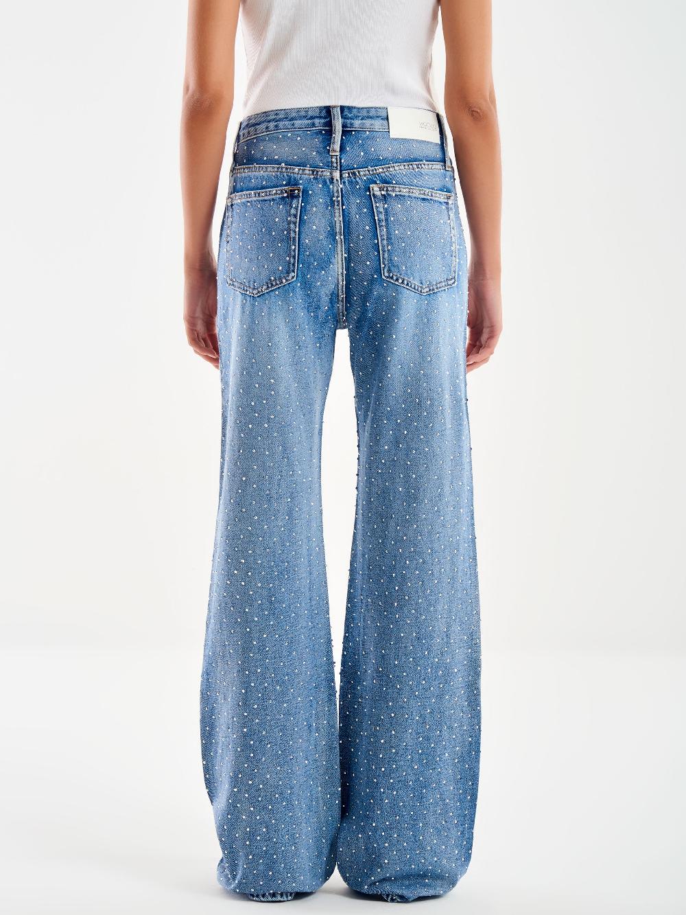 Vicolo Jeans Amber con Strass Blu Moda