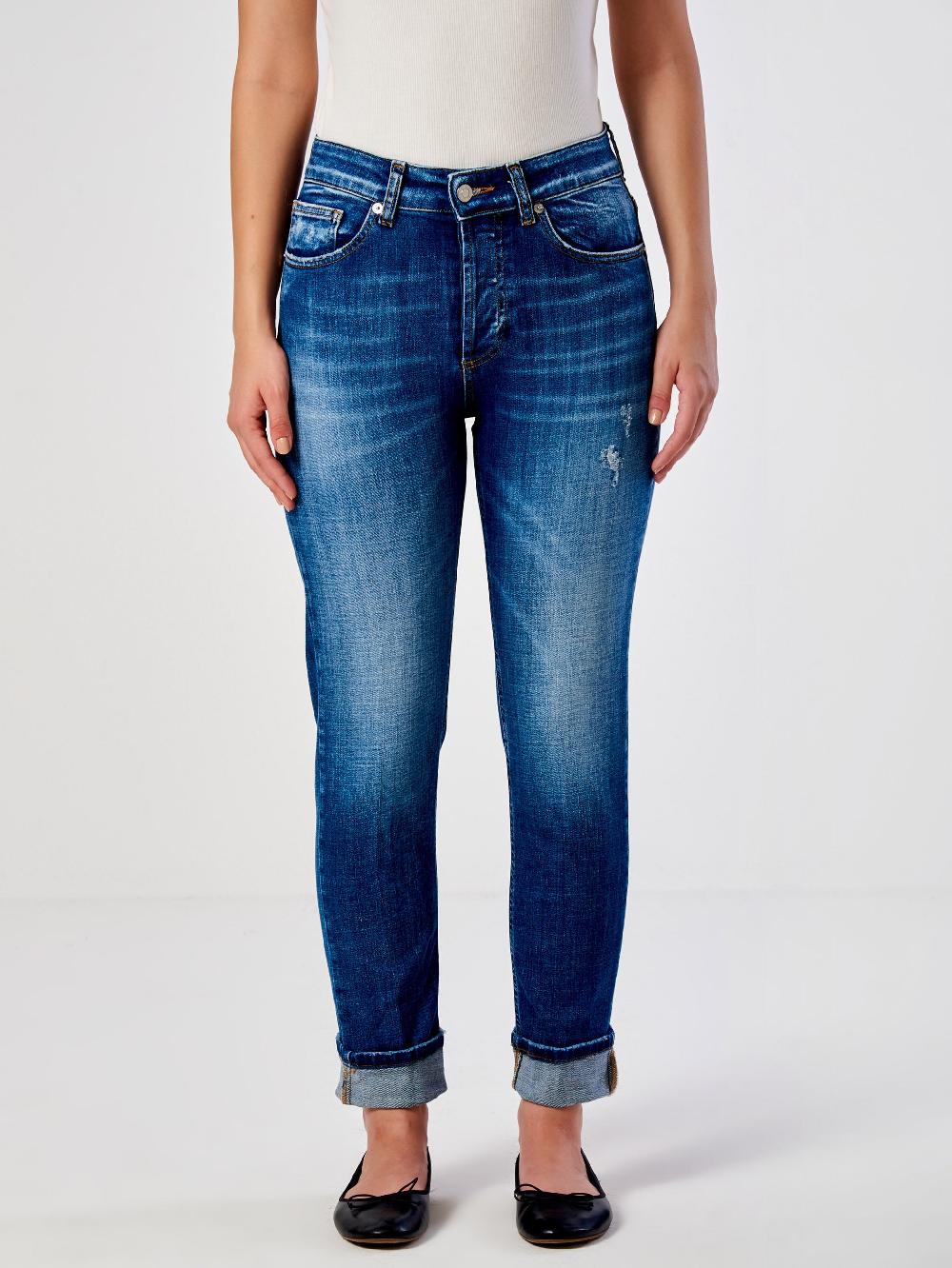 Vicolo Jeans Icon Daisy con Risvolto Blu Italy