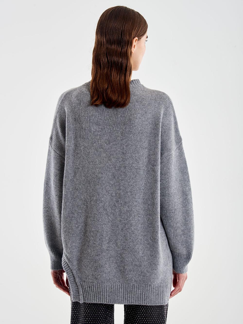 Vicolo Pull Girocollo Cut Out Grigio Acquista Ora