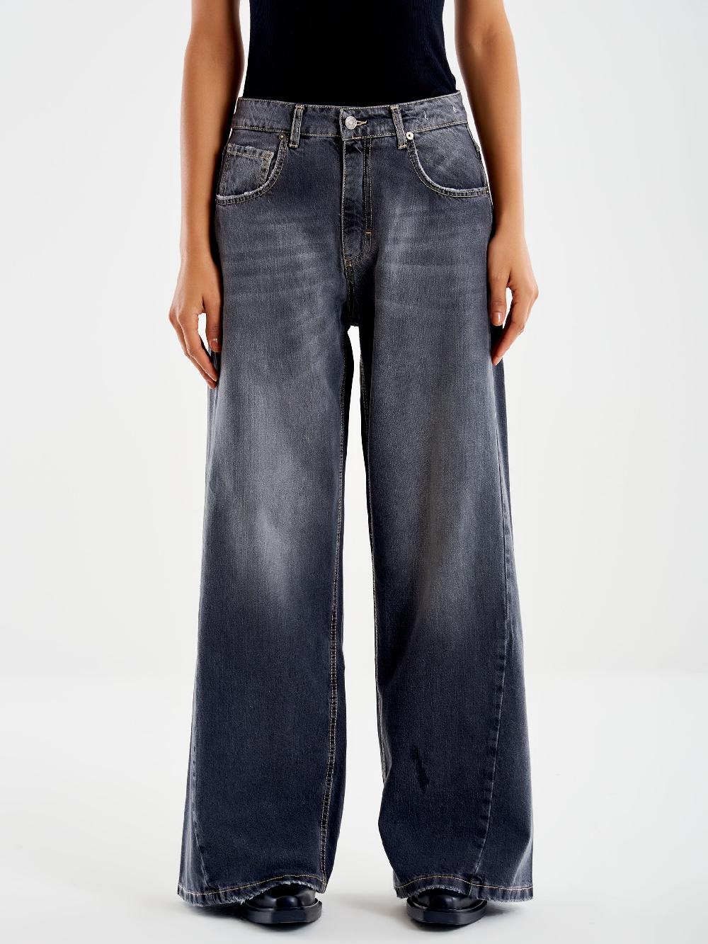 Vicolo Jeans Margaret Ampio Nero In Vendita