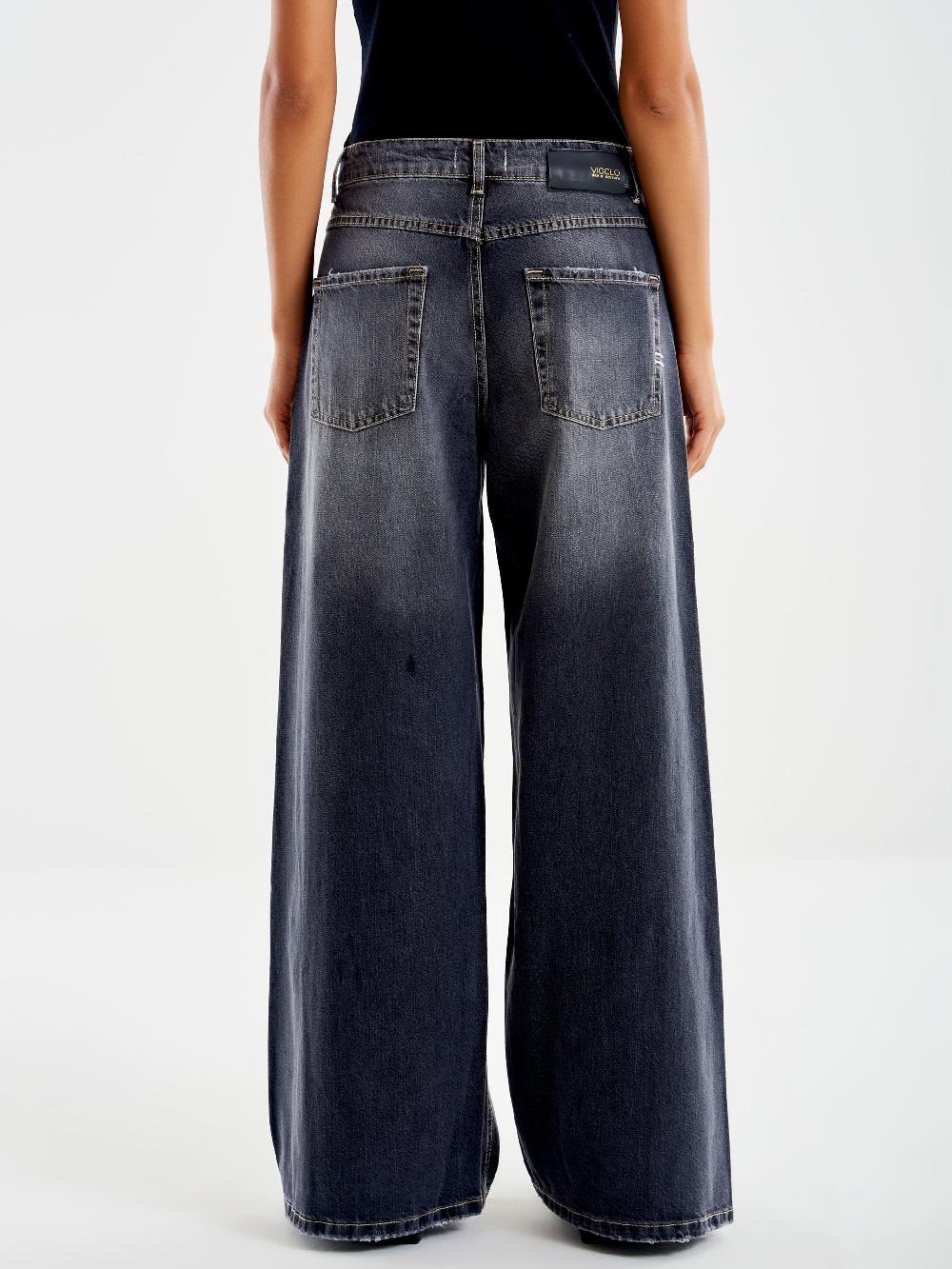 Vicolo Jeans Margaret Ampio Nero In Vendita