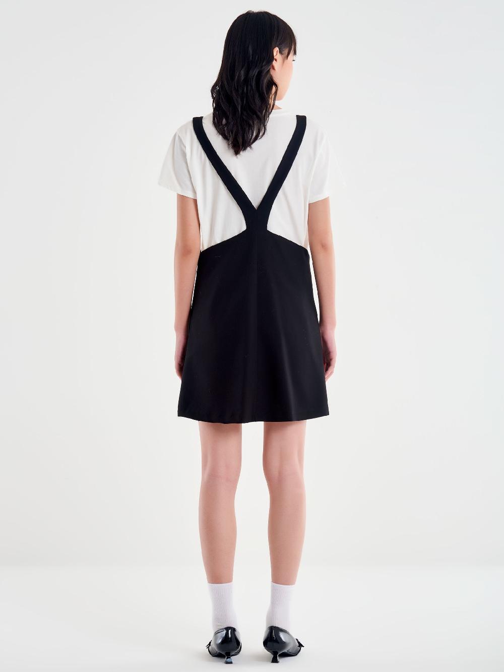 Vicolo Abito a Trapezio con T-Shirt Nero 2025