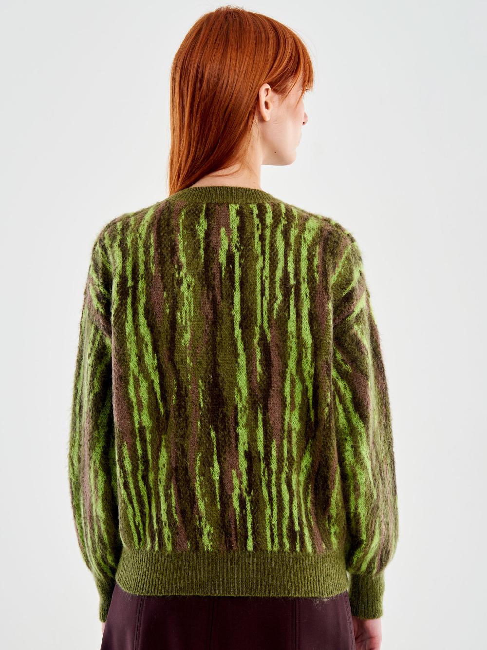 Vicolo Pull Girocollo Fantasia Verde Qualità