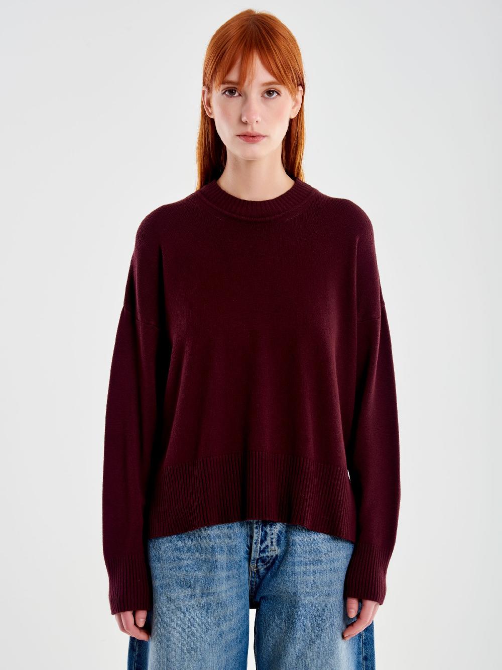 Vicolo Pull a Scatolina con Spacchi Bordeaux Promozione