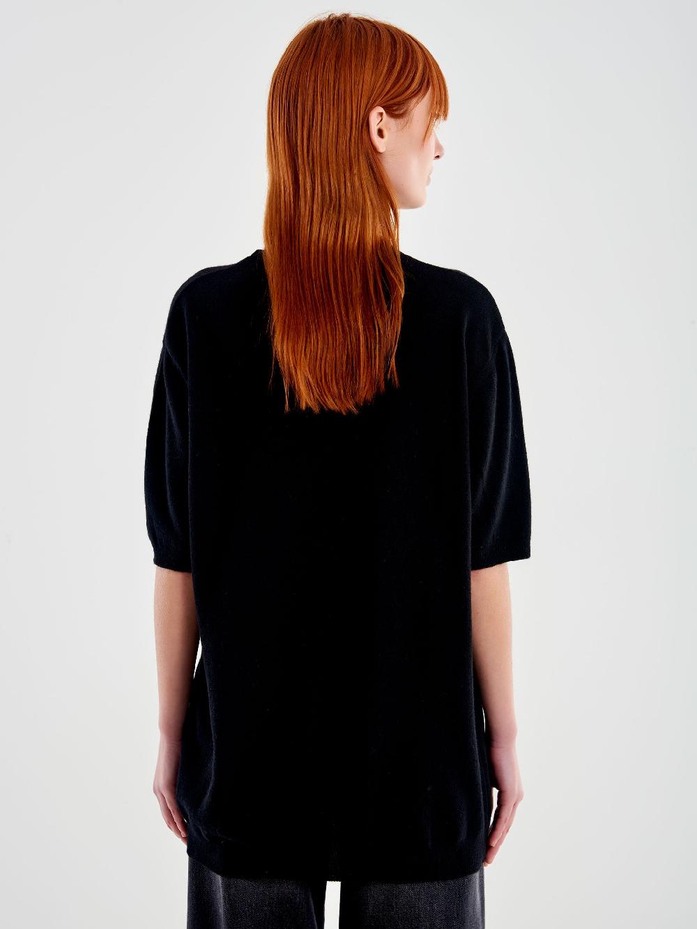 Vicolo Maxi Maglia con Cabochon Nero Spedizione Gratuita