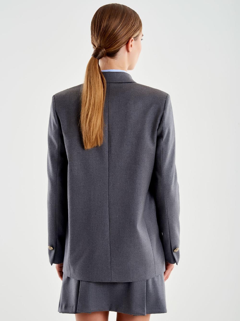 Vicolo Blazer Con Spilla Grigio Fino Al -60%