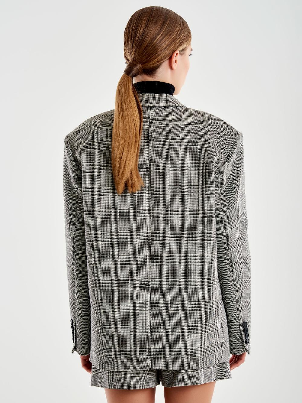 Vicolo Blazer Over Doppiopetto Principe di Galles Grigio Shopping Online