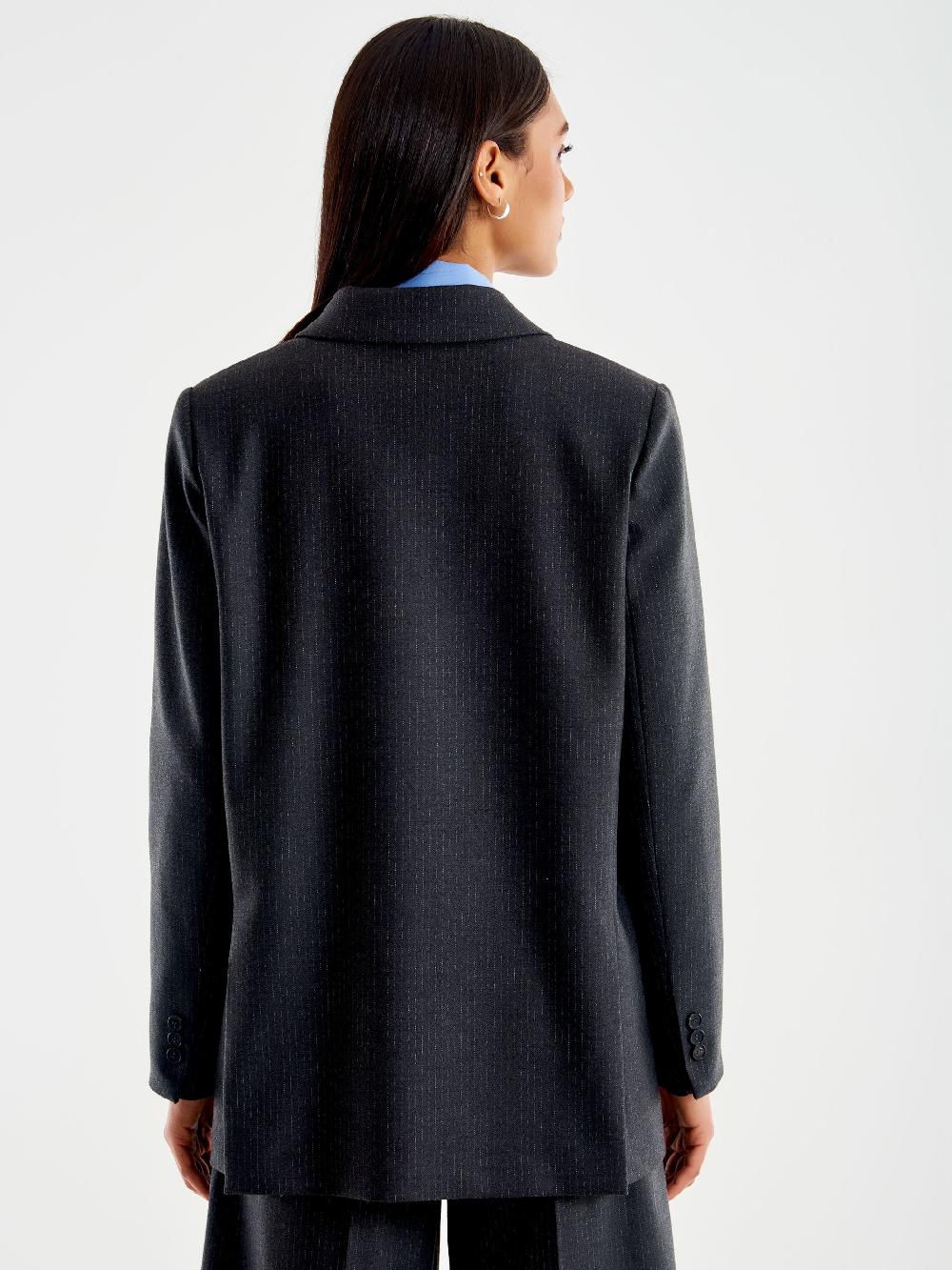 Vicolo Blazer Gessato Lurex Grigio Affare Del Giorno