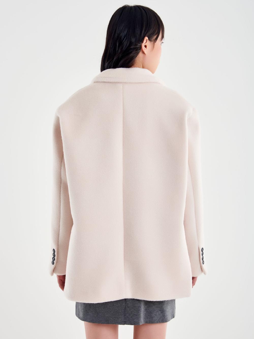 Vicolo Blazer Bouclé Oversized Bianco Outlet